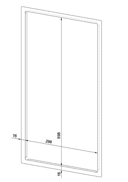 Wagner EWAR Abdeckrahmen für Gerätemaß 298x598, matt geschliffen, 768647