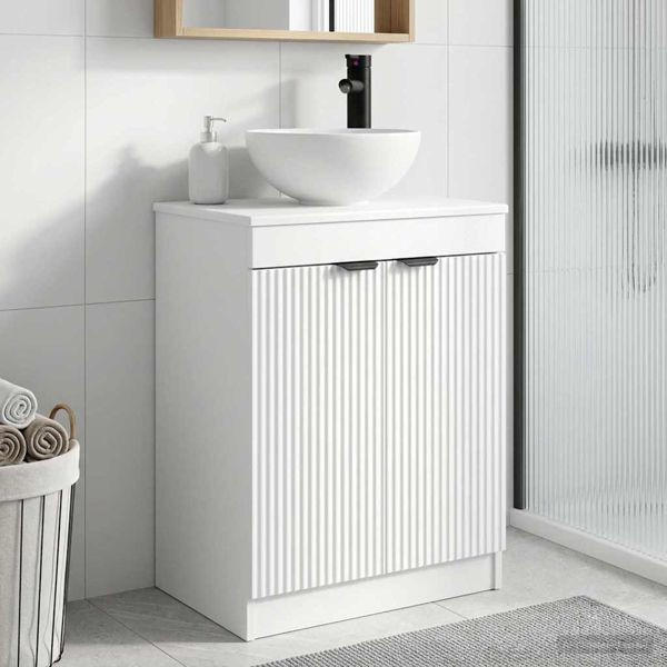 vidaXL Badezimmerschrank mit Waschbecken Weiß 54 x 35 x 83 cm, 890138