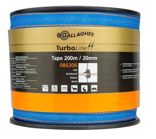 Gallagher TurboLine Breitband 20 mm 200 m blau, 086306