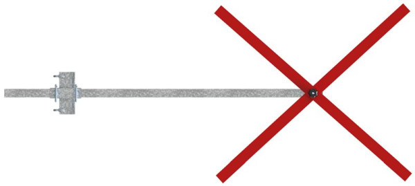 Schake Auskreuzung aus stabilen Aluminiumprofilen, Länge: 1200 mm, Auslegerlänge: 1500 mm, 3537512