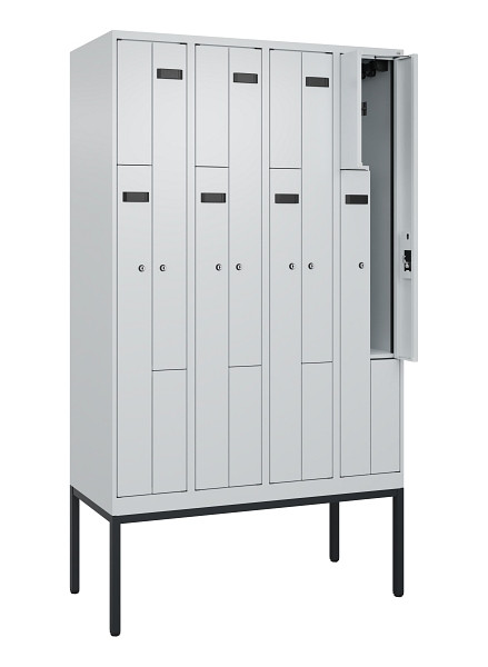 C+P Z-Spind Evolo PLUS, Gestell, 8 Fächer, 2120x1200x500mm, 7035/7035, Zylinderschloss, 0490337-408 S10038
