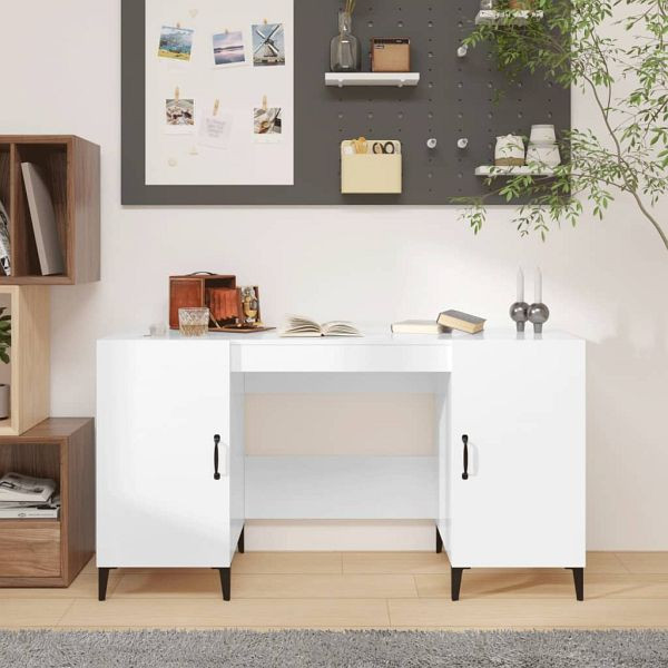 vidaXL Schreibtisch Hochglanz-Weiß 140x50x75 cm Holzwerkstoff, 812777