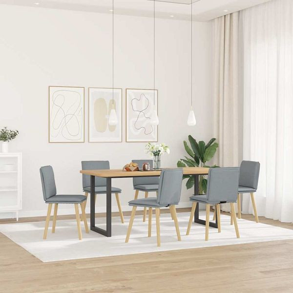 vidaXL Esszimmerstühle 6 Stk. Hellgrau Stoff, 3315625, 8721158570703