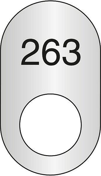 C+P Kunststoff-Nummernschild gerundet, 68 x 39 mm, 4902-0611, 4055404159263