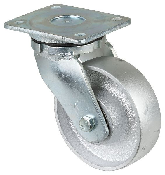 BS Rollen Schwerlastrolle, Rad-Breite 45 mm, Rad-Ø 150 mm, Tragfähigkeit 600 kg, Lauffläche Guss, Radkörper Guss, Kugellager, RR100.C81.150