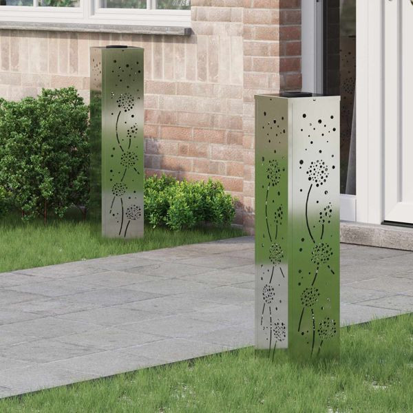 vidaXL Solar LED Weg Licht 2 pcs Galvanisiert Galvanisiert, 879777