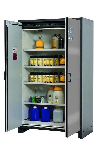 asecos Sicherheitsschrank Q-CLASSIC-30, Q30.195.116 in Silber mit 4x Fachboden (Stahlblech), 31003-069-30004