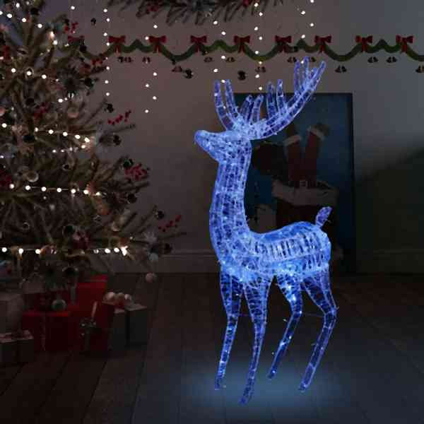 vidaXL LED-Rentier XXL Acryl Weihnachtsdeko 250 LED 180 cm Blau, 329787