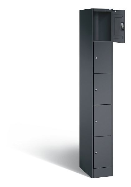 C+P Schließfachschrank Serie 8070, H1950xB240xT480mm, Farbe: Schwarzgrau, 80700-10 S10047