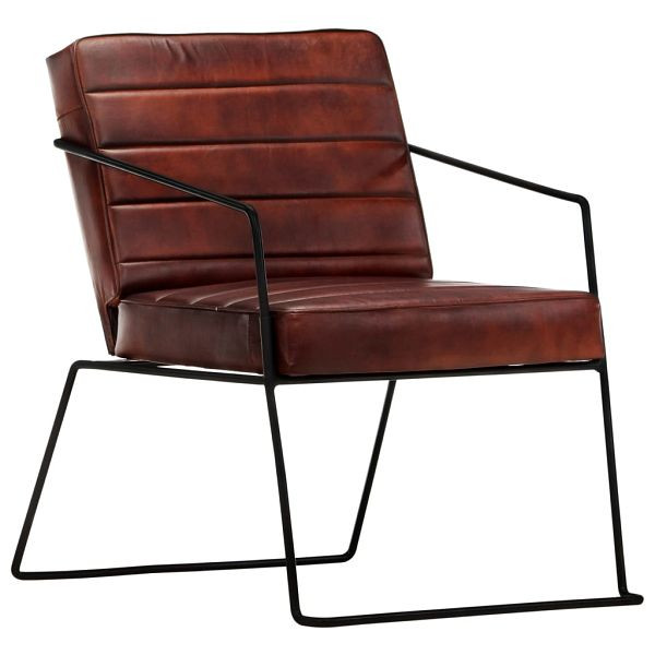 vidaXL Sessel Dunkelbraun Echtleder, 284412, 8719883711775
