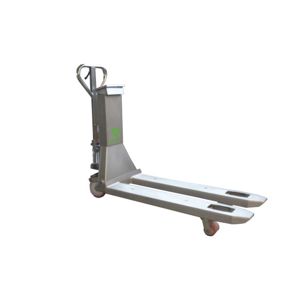 Easyinox Handgabelhubwagen aus satiniertem Edelstahl mit Wiegesystem, mit Tandem-Rollen, EWHP-11520T SAT
