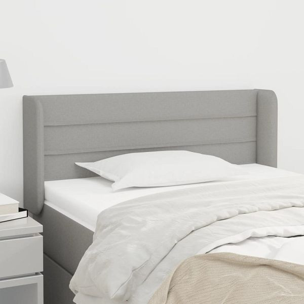 vidaXL Kopfteil mit Ohren Hellgrau 93x16x78/88 cm Stoff, 3118890