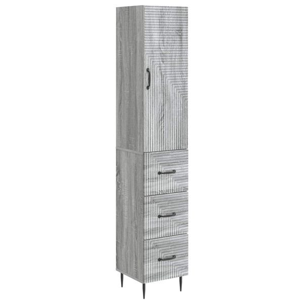 vidaXL Schrankset 2-teilig Grau Sonoma 33 x 34,5 x 90 cm Holzwerkstoff, 3416652