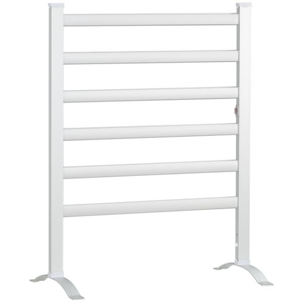 HOMCOM Handtuchwärmer Handtuchhalter freistehend/Wandmontage 45-55° C Silber, 850-193V90