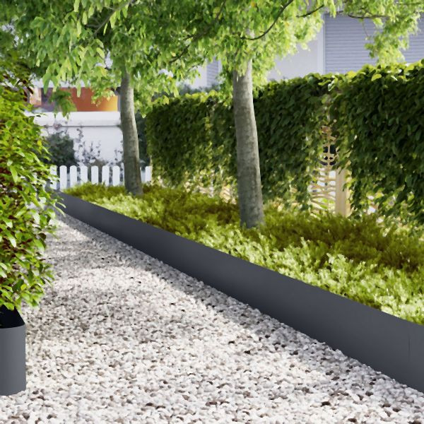 vidaXL Rasen Einfassungen 10 Stück Anthrazit 100x0,5x30 cm Kunststoff, 865971
