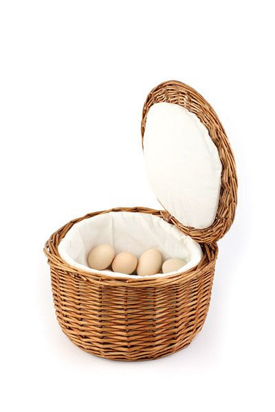 APS Eier-Korb, Ø 26 cm, Höhe: 17 cm, stabile Vollweide, für circa 20 Eier, 30299
