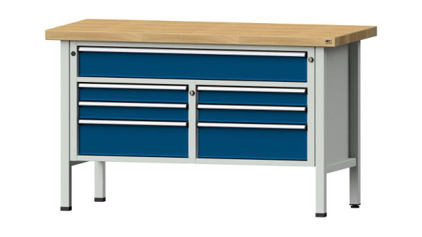 ANKE Werkbänke Kastenwerkbank, Modell 258 V, 1500 x 700 x 900 mm, RAL 7035/5010, BMP 50 mm, 304.131
