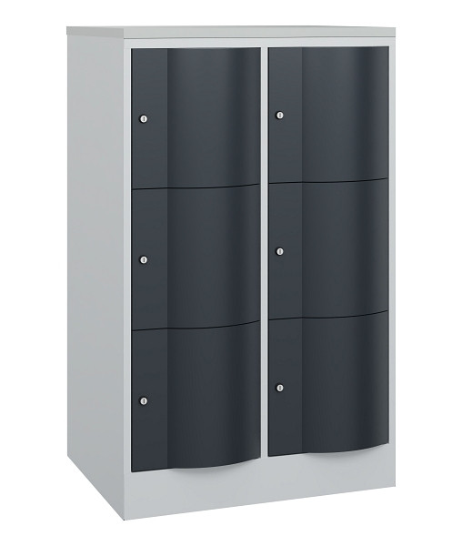 C+P XL-Schließfachschrank Resisto, H1255xB772xT640mm, 7035/7016, 8573-273 S10185