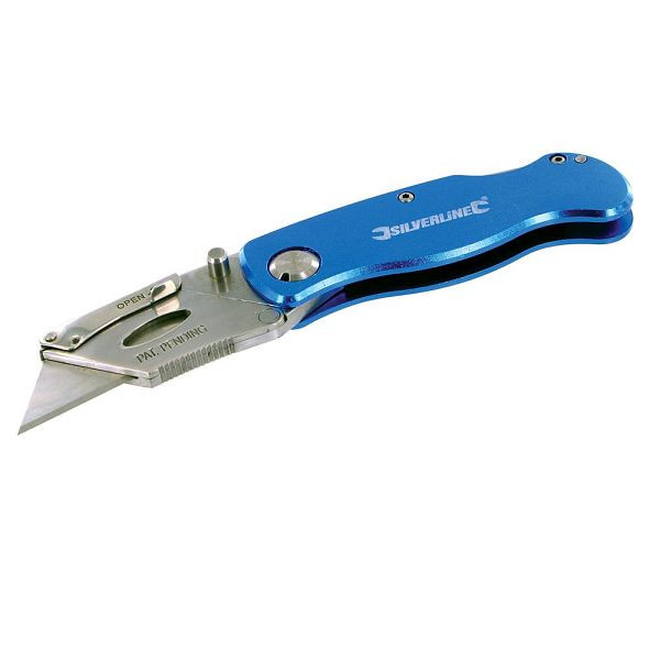 Silverline Einhandmesser und 10 Ersatz-Universalklingen, 90 mm, 290192