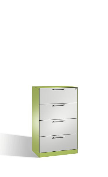 C+P Karteischrank Asisto, H1310xB800xT435mm, Farbe: Viridingrün / Lichtgrau, Bügelgriff, 146023-422 S10031