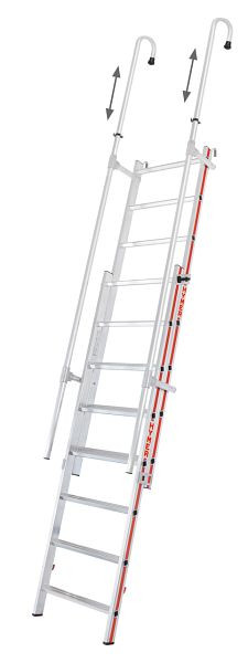HYMER Einhänge-Schiebeleiter, 2x8 Sprossen, Länge eingefahren 2,23 m / ausgefahren 3,22 m, 609204