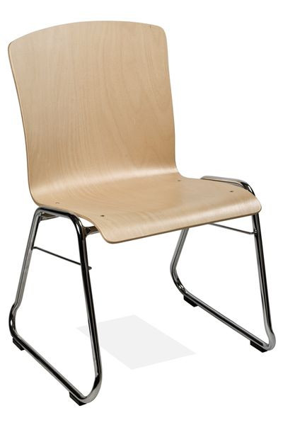 Kaiser-Sitzmöbel Stapelstuhl KS32FG-N3, Form: N3, Kufengestell, mit Filzgleiter für Holz-Böden, VE: 6 Stück, KS32FG-N3