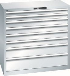 LISTA Schubladenschrank 54x27E (BxTxH) 1023x572x1000mm KEY Lock, Lichtgrau, 8 Schubladen, Fronthöhe: 75 - 200mm, Tragkraft Schubladen: 75kg, 78.762.020