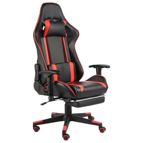 vidaXL Gaming-Stuhl mit Fußstütze Drehbar Rot PVC, 20487