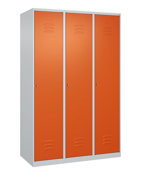 C+P Umkleidespind Classic PLUS mit Mitteltrennwand, 3 Abteile, 1850x1200x500mm, 7035/2004, Zylinderschlösser, 080000-32F S10031