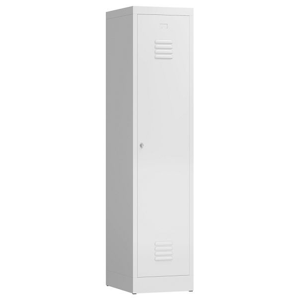 Lüllmann ClassiX Garderobenschrank, 1 Abteil mit S/W-Trennung, 1800 x 415 x 500 mm, signalweiß, X-515117