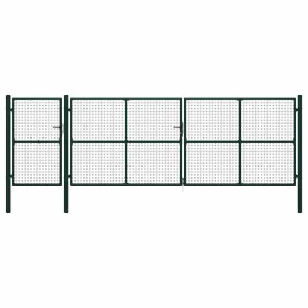 vidaXL Gartentor Stahl 500×150 cm Grün, 144319, 8718475735991