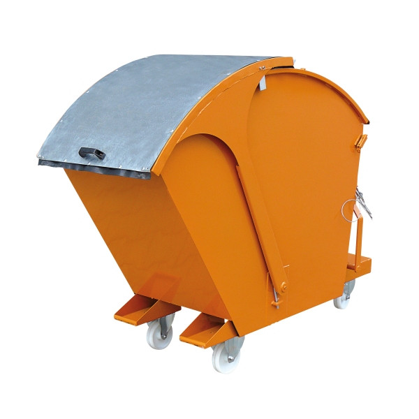 Eichinger Industrie Kippbehälter mit Runddeckel, 1000 kg, 1000 Liter, reinorange, 20261200000000