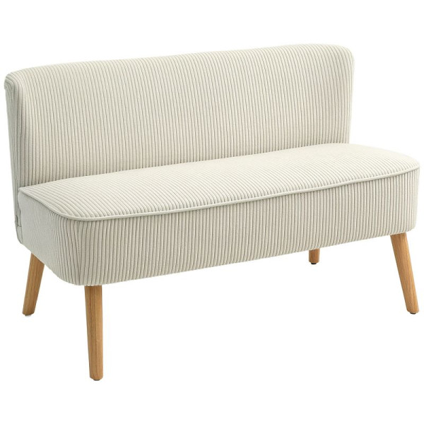 HOMCOM 2-Sitzer Polstersofa, Holz, Samtartiges Polyester, Schaumstoff, 117 x 56,5 x 77 cm, 833-524V06CW
