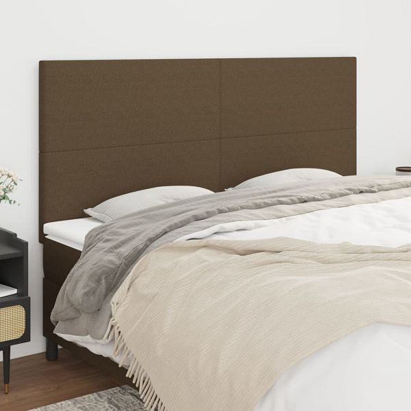 vidaXL Kopfteile 4 Stück Dunkelbraun 90x5x78/88 cm Stoff, 3116069