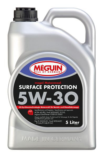 Meguin megol Motorenöl Surface Protection SAE 5W-30, Kanister Kunststoff, VE: 5 Liter, 3192