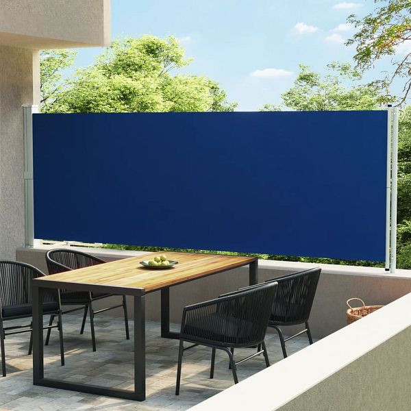 vidaXL Seitenmarkise Ausziehbar 600x160 cm Blau, 313377