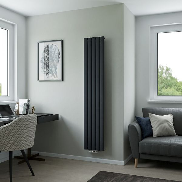 Ximax Aluminiumheizkörper Novus 1800 mm x 345 mm 815 Watt Mittenanschluss Anthrazit Struktur, 11634