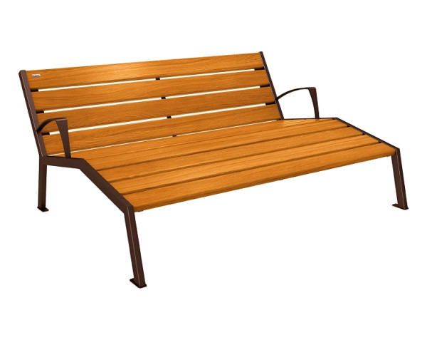 Procity Liegestuhl Silaos 1800 mm, Mit Armlehne, Holz & Stahl, helle Eiche/RAL 8017, 209661.8017.CHEC