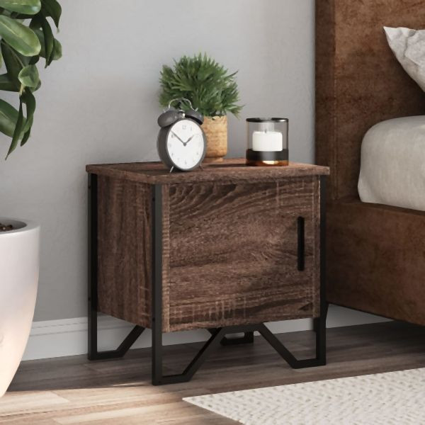 vidaXL Nachttische 2 Stück Braun Eichen-Optik 40x30x40 cm Holzwerkstoff, 848523