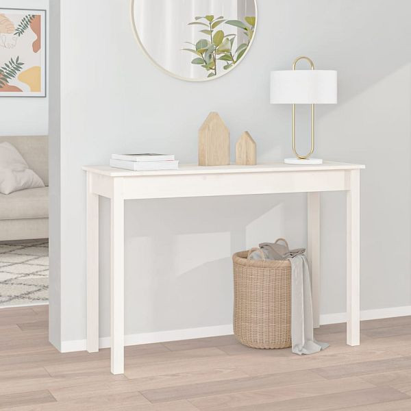 vidaXL Konsolentisch Weiß 110x40x75 cm Massivholz Kiefer, 814240