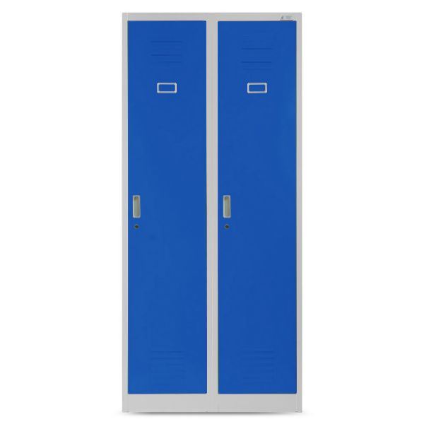 Jan Nowak Modell KACPER (2B1A) Spind Kleiderspind mit 4 Fächern Umkleideschrank 800x1800x500 mm, grau-blau, 529