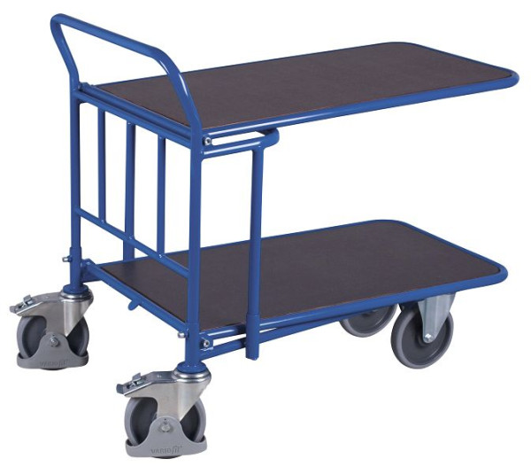 VARIOfit C+C Wagen mit 2 Ladeflächen aus Siebdruckplatte, Ladefläche: 1.030 x 600 mm, RAL 5010 enzianblau, sw-600.112