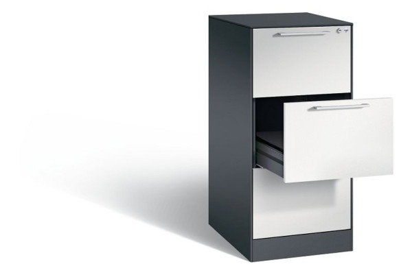 C+P Karteischrank Asisto, H1010xB440xT600mm, Farbe: Schwarzgrau / Lichtgrau, Bügelgriff, 146245-321 S10021