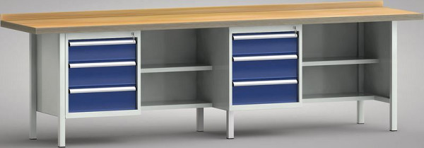 KLW Profi-Werkbank - 3000 x 700 x 905 mm L x T x H (ERGO-Version), je Arbeitsplatz links 150EA/2x175EA, WP388E-3000M45-E1630