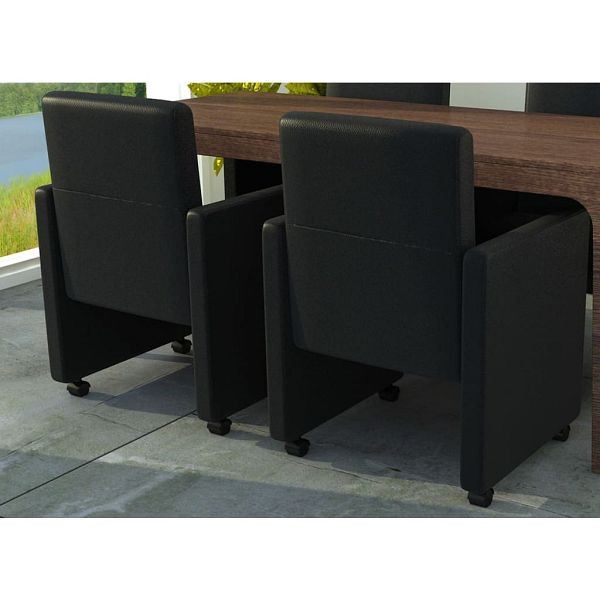 vidaXL Esszimmerstühle 2 Stück Schwarz Kunstleder, 60346