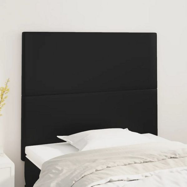 vidaXL Kopfteile 2 Stück Schwarz 90x5x78/88 cm Kunstleder, 3116130