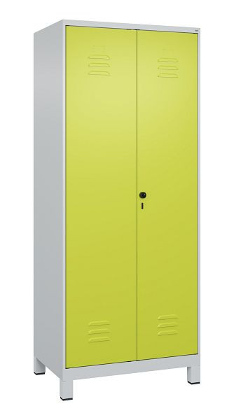 C+P Umkleidespind Classic PLUS SW, Füße, 2 Abteile, 1950x800x500mm, 7035/0024, Drehriegel, 080012-22 S10010