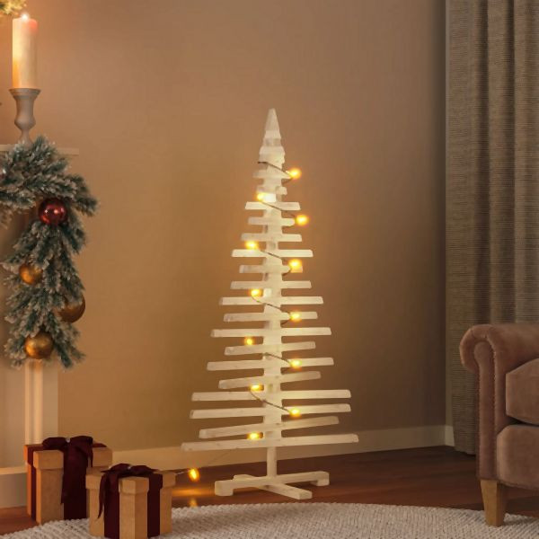vidaXL Weihnachtsbaum Holz zum Schmücken 120 cm Massivholz Kiefer, 357995