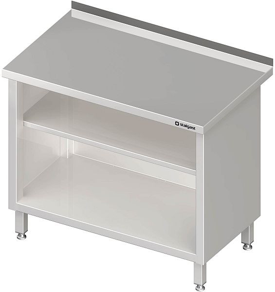 Stalgast Arbeitsschrank offen, mit Grund und Zwischenboden, 1200x600x850 mm, mit Aufkantung, verschweißt, VAS12600A