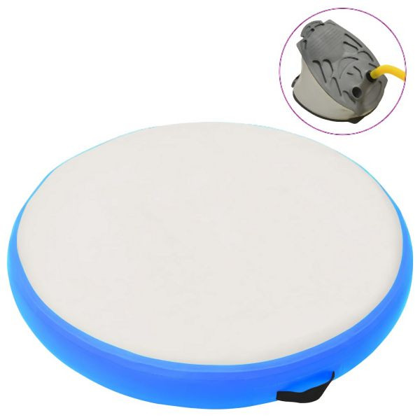 vidaXL Aufblasbare Gymnastikmatte mit Pumpe 100x100x15 cm PVC Blau, 92707
